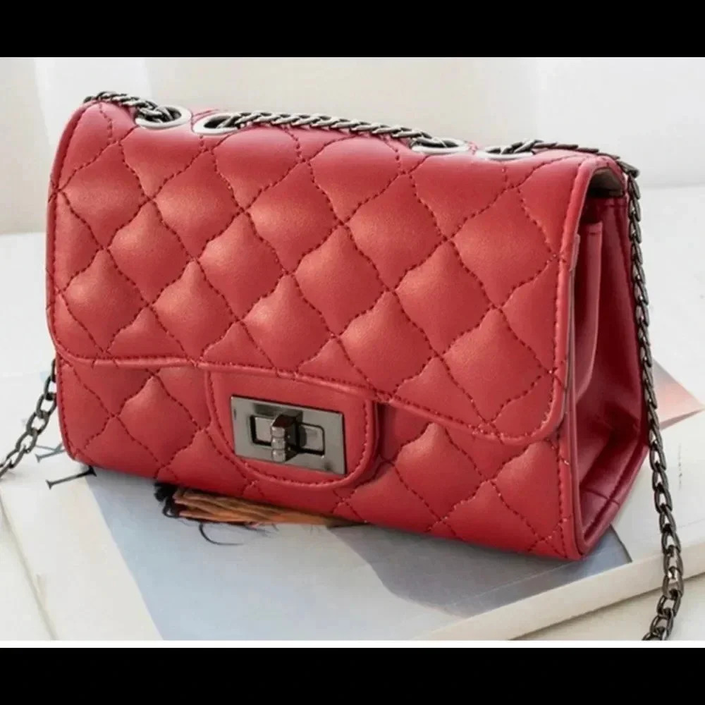 RED MINICROSSBODY BAG FAUX LEATHER